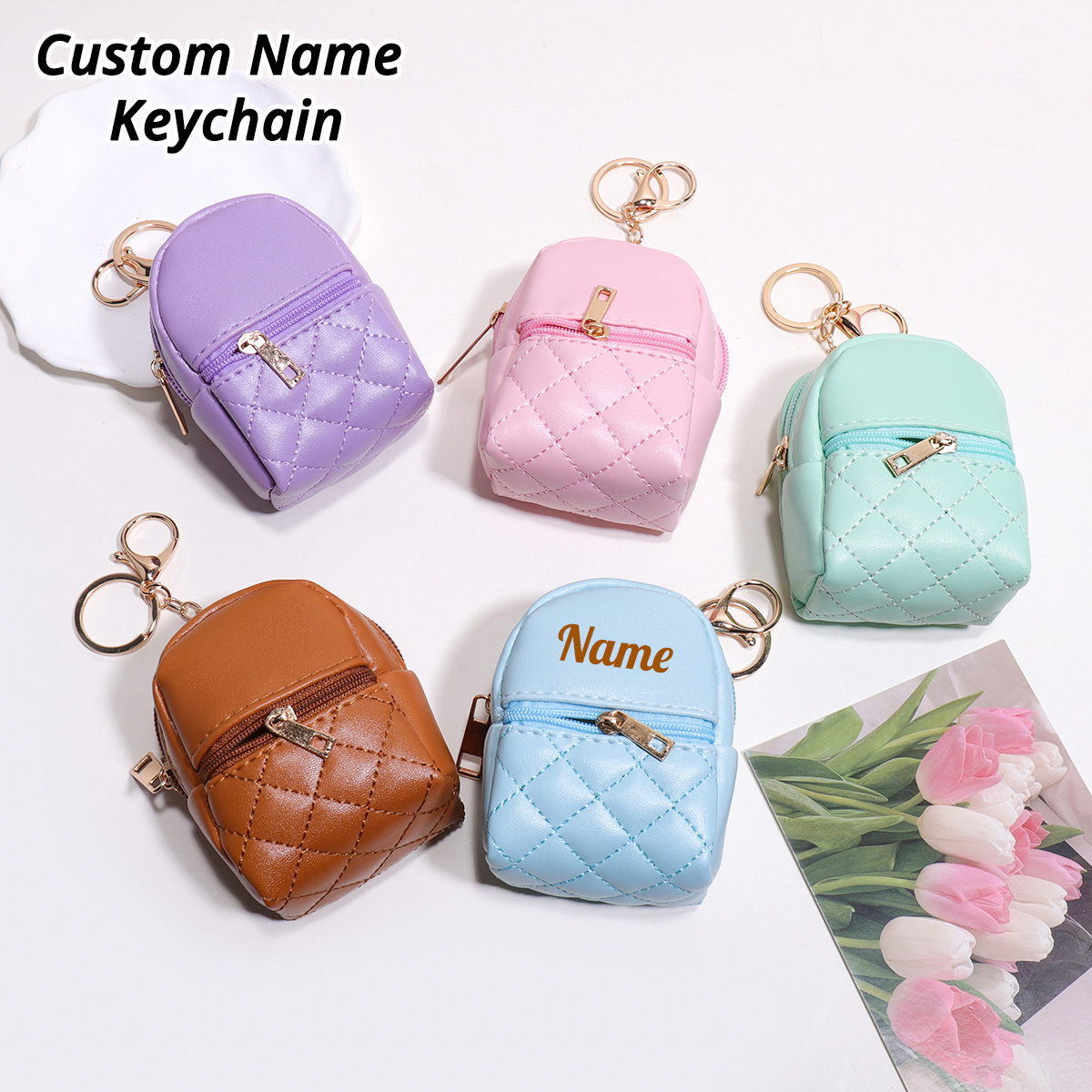 Personalized Engraved Gift - Мини-кошелек-ключница с именной гравировкой, персонализированная сумка
