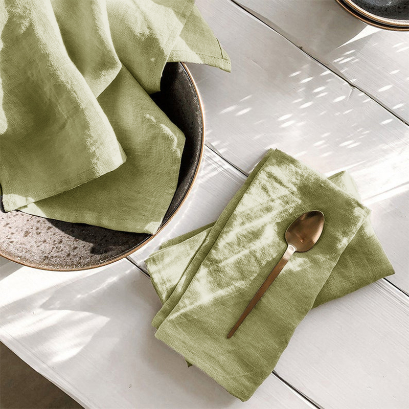4 шт. 100% льняные салфетки, ш – обзор и цена Linen Napkin Set